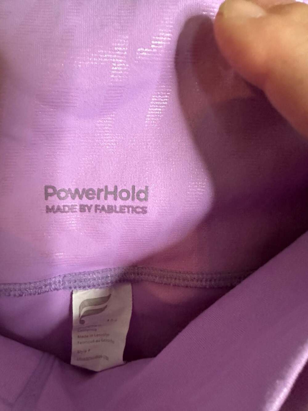 Fabletics PowerHold Leggings Size 2X Lavender Embossed Logo - Picture 5 of 7